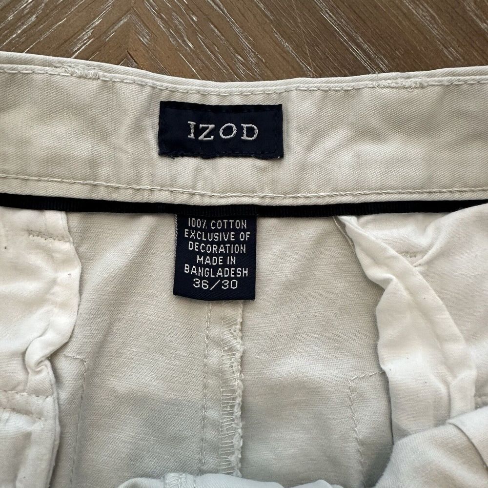 NEW IZOD 36x30‎ Men's Classic Fit Pants TAN Straight Leg Flat Front EXCELLENT